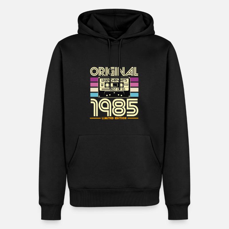 Original 1985 Cassette Retro Tee - Sweat à capuche Premium bio Homme - noir