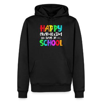 Rainbow Happy Back-to-School - Men’s Premium Organic Hoodie - black - Front - Nico (187cm)