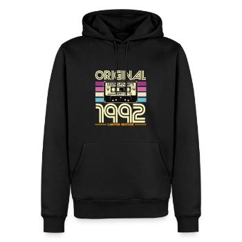 Original 1992 Edition Limitée Hits - Sweat à capuche Premium bio Homme - noir - Devant - Nico (187cm)