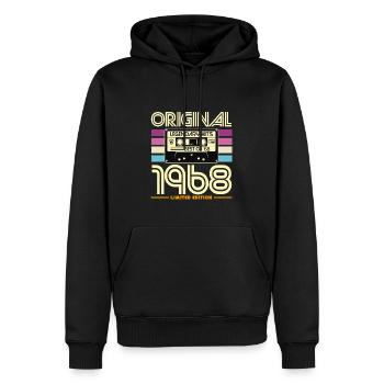 Original 1968 Hits Cassette Retro - Sweat à capuche Premium bio Homme - noir - Devant - Nico (187cm)