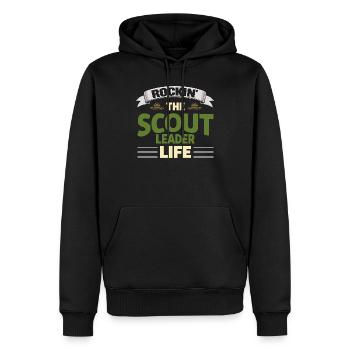 Rockin Le Chef Scout Vie Pfadfinderleiter - Sweat à capuche Premium bio Homme - noir - Devant - Nico (187cm)