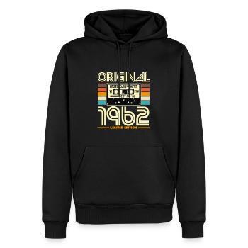 Originale Vintage-Kassette von 1962 - Männer Premium Bio Hoodie - Schwarz - Vorne - Nico (187cm)