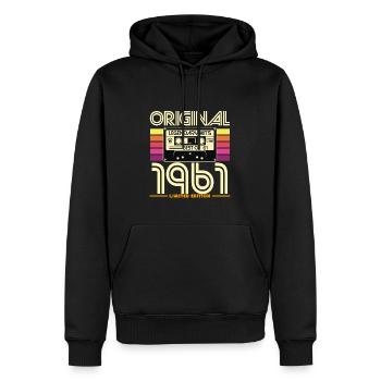 Original 1961 Retro Cassette Limited - Männer Premium Bio Hoodie - Schwarz - Vorne - Nico (187cm)