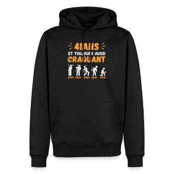 41 Ans Toujours Aussi Craquant Humour Crac - Sweat à capuche Premium bio Homme - noir - Devant - Nico (187cm)
