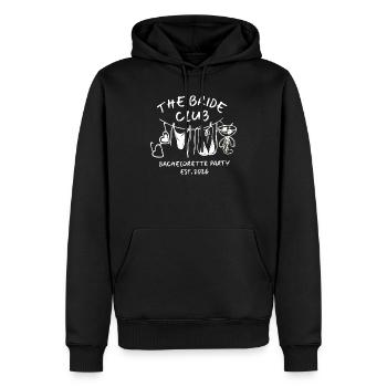 Bride Club Bachelorette 2026 JGA - Männer Premium Bio Hoodie - Schwarz - Vorne - Nico (187cm)