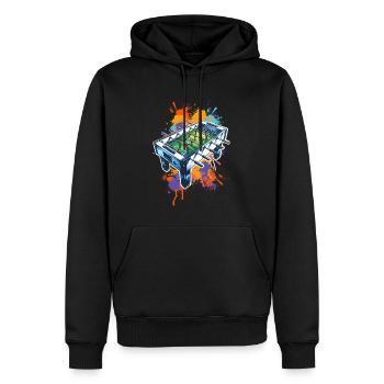 Tischkicker Tischfußball - Männer Premium Bio Hoodie - Schwarz - Vorne - Nico (187cm)