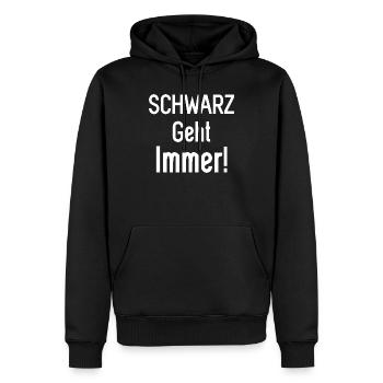 Die Farbe Schwarz geht immer lustige Farben Spruch - Männer Premium Bio Hoodie - Schwarz - Vorne - Nico (187cm)