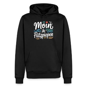 Moin Ihr Flitzpiepen Norddeutsch Hamburg Büro Moin - Männer Premium Bio Hoodie - Schwarz - Vorne - Nico (187cm)