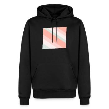 Bandes diagonales pastel Pêche menthe - Sweat à capuche Premium bio Homme - noir - Devant - Nico (187cm)