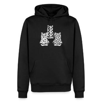 Funny Halloween Cat Ghost Halloween Cat - Männer Premium Bio Hoodie - Schwarz - Vorne - Nico (187cm)