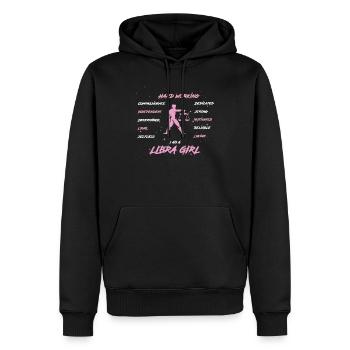Signe du zodiaque Balance - Sweat à capuche Premium bio Homme - noir - Devant - Nico (187cm)