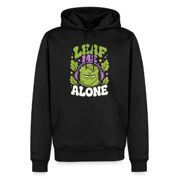 Leaf Me Alone Salad Humor - Men’s Premium Organic Hoodie - black - Front - Nico (187cm)