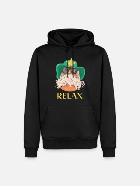 BEARDED RELAX WESTERN STAR - Männer Premium Bio Hoodie - Schwarz