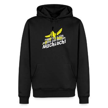 Egal wo du bist es gibt immer ein Arschloch - Männer Premium Bio Hoodie - Schwarz - Vorne - Nico (187cm)