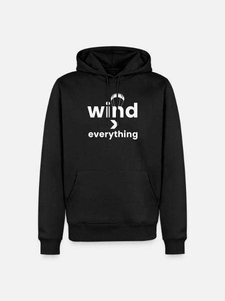 Wind > Everything - Männer Premium Bio Hoodie - Schwarz
