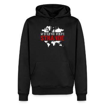 Strande - Männer Premium Bio Hoodie - Schwarz - Vorne - Nico (187cm)