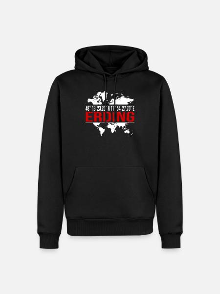 Erding - Männer Premium Bio Hoodie - Schwarz
