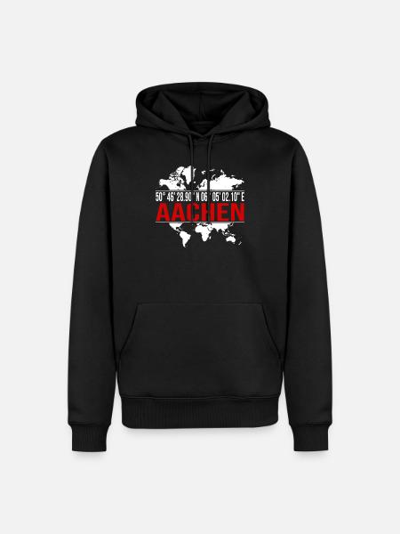 Aachen - Männer Premium Bio Hoodie - Schwarz