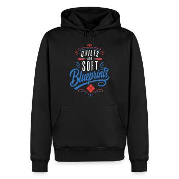 Quilten – Quilts Are Soft Blueprints - Männer Premium Bio Hoodie - Schwarz - Vorne - Nico (187cm)