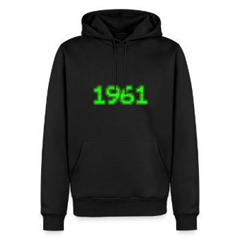 Nerd 1961 - Sweat à capuche Premium bio Homme - noir - Devant - Nico (187cm)