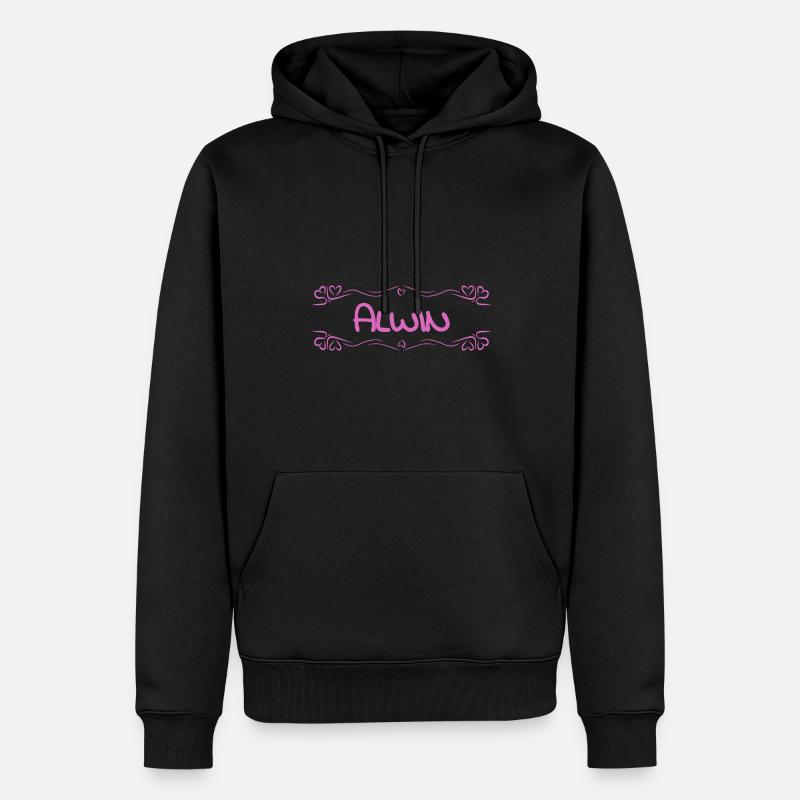 Alwin als Name - Männer Premium Bio Hoodie - Schwarz