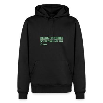 tim - Männer Premium Bio Hoodie - Schwarz - Vorne - Nico (187cm)
