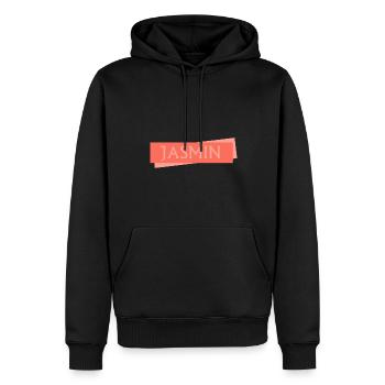 Schild Jasmin - Männer Premium Bio Hoodie - Schwarz - Vorne - Nico (187cm)