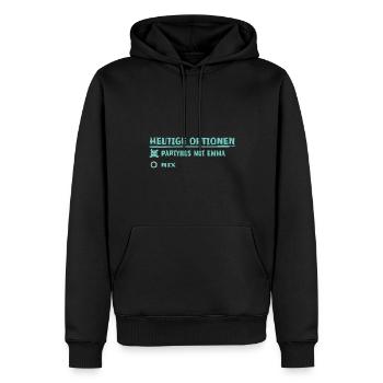 Heutige für Emma emma Optionen - Männer Premium Bio Hoodie - Schwarz - Vorne - Nico (187cm)