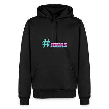 Hashtag Jonas - Sweat à capuche Premium bio Homme - noir - Devant - Nico (187cm)