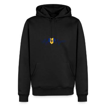 Drapeau de la Barbade Bayan barbadien - Sweat à capuche Premium bio Homme - noir - Devant - Nico (187cm)