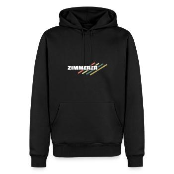 Zimmerer als Arbeitsplatz - Männer Premium Bio Hoodie - Schwarz - Vorne - Nico (187cm)