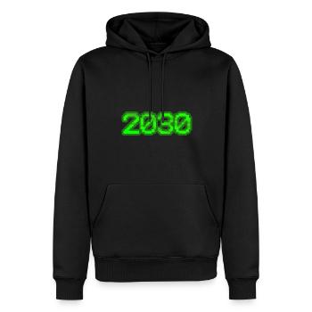 2030 2030 - Männer Premium Bio Hoodie - Schwarz - Vorne - Nico (187cm)