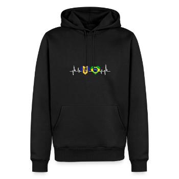 Drapeau de la Barbade Bayan barbadien - Sweat à capuche Premium bio Homme - noir - Devant - Nico (187cm)