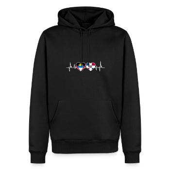 Antigua und Barbuda Flagge - Männer Premium Bio Hoodie - Schwarz - Vorne - Nico (187cm)