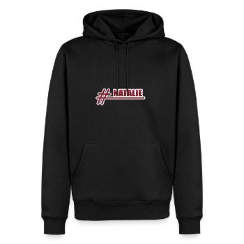 Geschenk für Natalie - Männer Premium Bio Hoodie - Schwarz - Vorne - Nico (187cm)