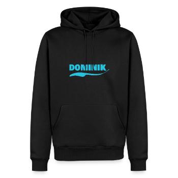 Namensschild Dominik - Männer Premium Bio Hoodie - Schwarz - Vorne - Nico (187cm)