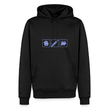Kind Cosmo - Männer Premium Bio Hoodie - Schwarz - Vorne - Nico (187cm)