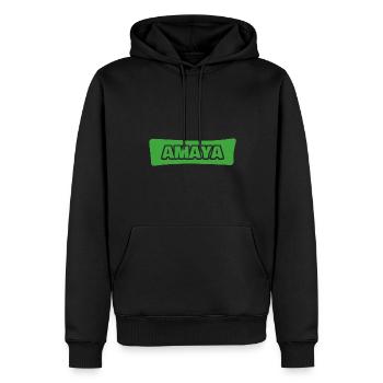 Geburt Amaya - Männer Premium Bio Hoodie - Schwarz - Vorne - Nico (187cm)