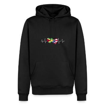 Guyana Flag Guyanais Guyanais - Sweat à capuche Premium bio Homme - noir - Devant - Nico (187cm)