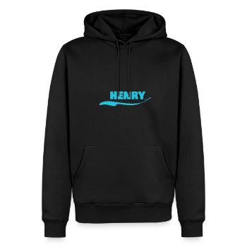 Geschenk für Henry - Männer Premium Bio Hoodie - Schwarz - Vorne - Nico (187cm)
