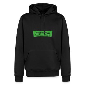 Geschenk für Ariana - Männer Premium Bio Hoodie - Schwarz - Vorne - Nico (187cm)