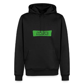 Naissance d’Antje - Sweat à capuche Premium bio Homme - noir - Devant - Nico (187cm)