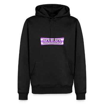 Marina - Männer Premium Bio Hoodie - Schwarz - Vorne - Nico (187cm)