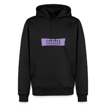 Prénom Abeille - Sweat à capuche Premium bio Homme - noir - Devant - Nico (187cm)