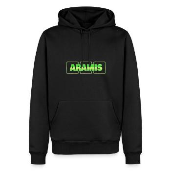 Jungeselle Aramis - Sweat à capuche Premium bio Homme - noir - Devant - Nico (187cm)