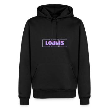 Enfant Lounis - Sweat à capuche Premium bio Homme - noir - Devant - Nico (187cm)