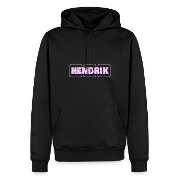 Grossesse Hendrik - Sweat à capuche Premium bio Homme - noir - Devant - Nico (187cm)