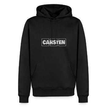 Carsten als Geschenkidee - Männer Premium Bio Hoodie - Schwarz - Vorne - Nico (187cm)