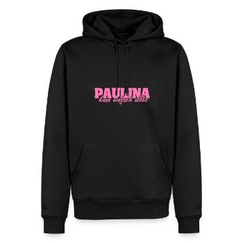 Frau Paulina - Männer Premium Bio Hoodie - Schwarz - Vorne - Nico (187cm)