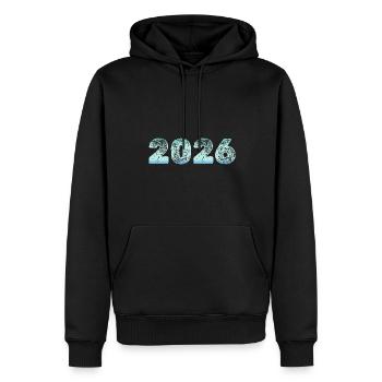 Eiskalt 2026 - Männer Premium Bio Hoodie - Schwarz - Vorne - Nico (187cm)